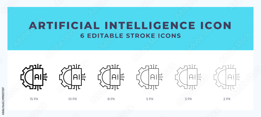 Aufkleber artificial intelligence line icon. for web. and mobile app. vector illustration.