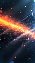 Fototapeta premium science picture of photon, particle of light in space, dark background