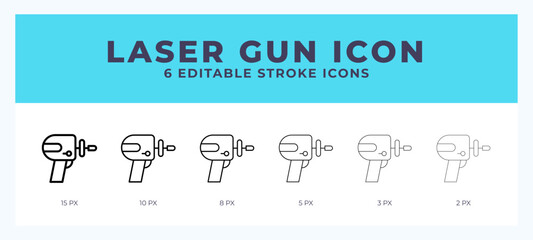 Laser gun editable line icon. Vector illustration with different stroke.