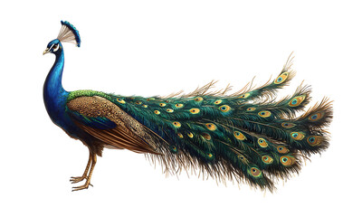 Fototapeta premium Peacock Wildlife Zoo Safari Africa, Transparent background