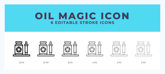 Oil magic vector icon. With different stroke vector illustration.