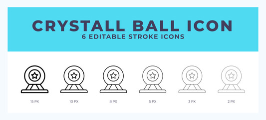 Crystall ball icon vector for web. And mobile app. Editable stroke outline icon.