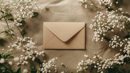 A biodegradable envelope made from plant-based materials, breaking down naturally over time, perfect for eco-conscious brands