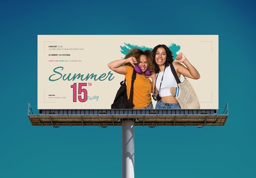 Summer Party Billboard Design Layout