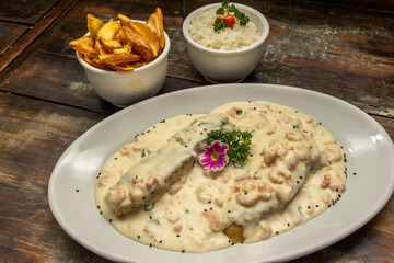 Delicious dish of food served in a restaurant.