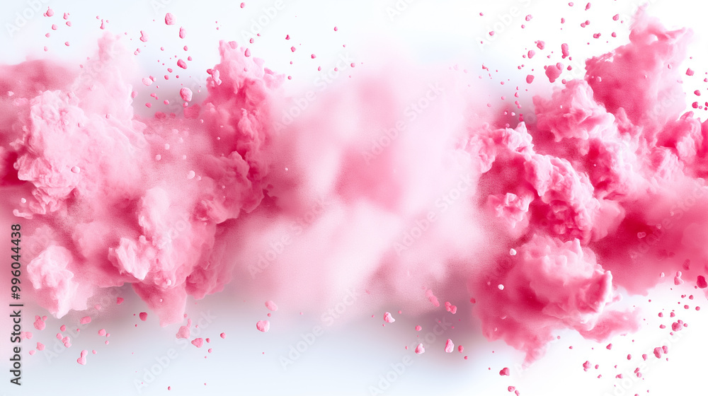 Aufkleber fluffy pink powder bursts into soft clouds, forming an abstract background that adds a stylish touch