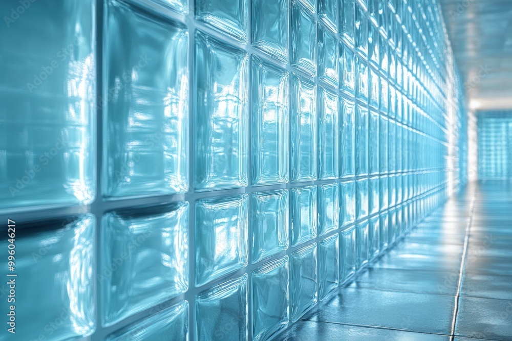 Poster glass bricks arranged in a unique pattern add elegance to the architectural design concept banner