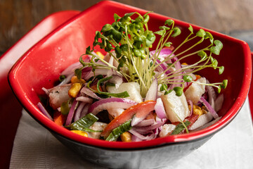 Delicious dish of food served in a restaurant.