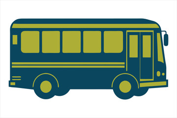 Public bus silhouette vector illustrations