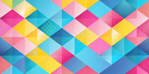 Colorful abstract wallpaper with geometric shapes in pink, blue, and yellow hues , geometric, abstract, wallpaper, pastel