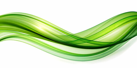 Abstract green wave design element with flowing curves banner, green, wave, abstract, background, design, element, curves
