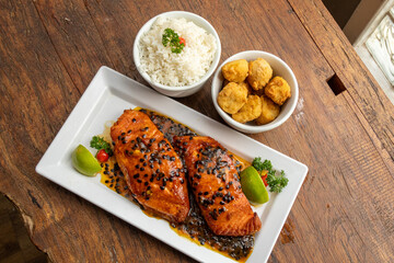 Delicious dish of food served in a restaurant.