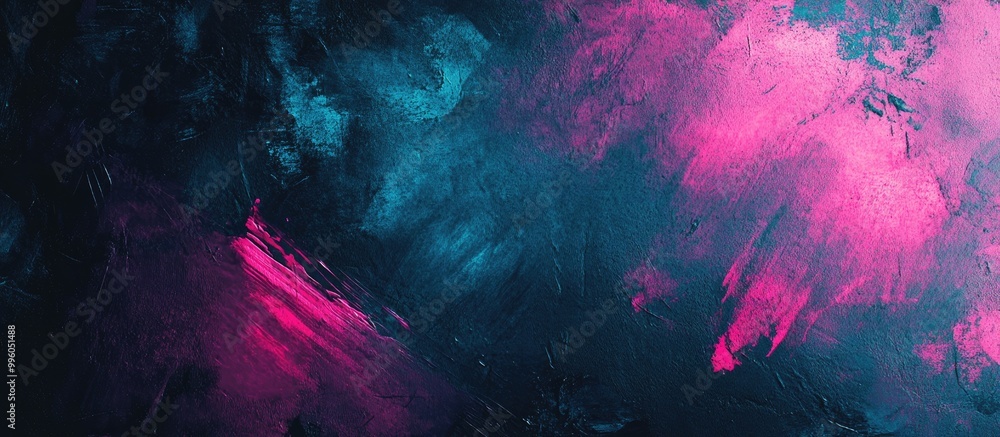 Poster abstract neon backdrop featuring paint stroke texture on dark paper ideal for web and game design th
