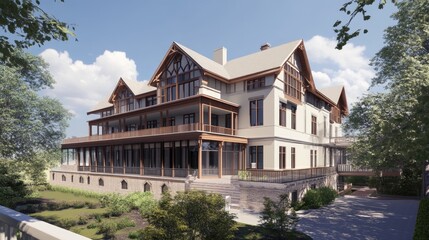 Obraz premium A structural engineering project to reinforce a historical building, using innovative techniques to maintain its architectural integrity