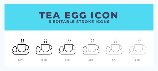 Tea egg line icon. For web. And mobile app. Vector illustration.