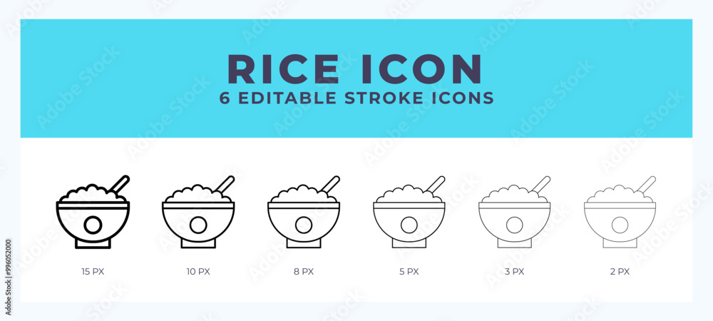 Poster rice icon in thin line. bold line. regular line. editable stroke.