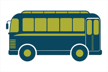 Public bus silhouette vector illustrations