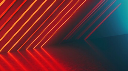 Fototapeta premium Abstract Background With Red And Orange Neon Lights