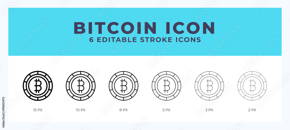Poster bitcoin icon vector illustration. with editable stroke for web. app and more.