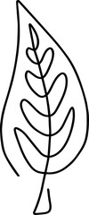 Leaf illustration with single continuous line.