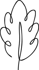 Leaf illustration with single continuous line.