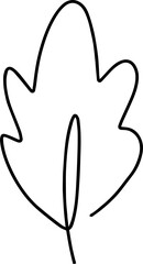 Leaf illustration with single continuous line.