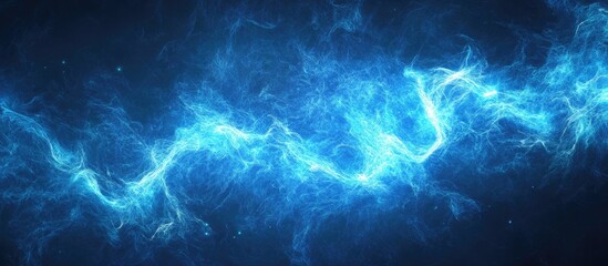 Dramatic Illumination Electric Lighting Effect Abstract Blue Graphic Design Fantasy Art Background Power and Energy Blue Smoke Surrealist Artistic Creation Futuristic Concept