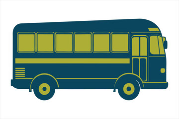 Public bus silhouette vector illustrations