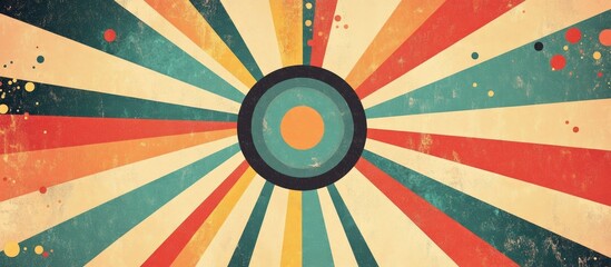 Concentric radial design featuring an abstract geometric element