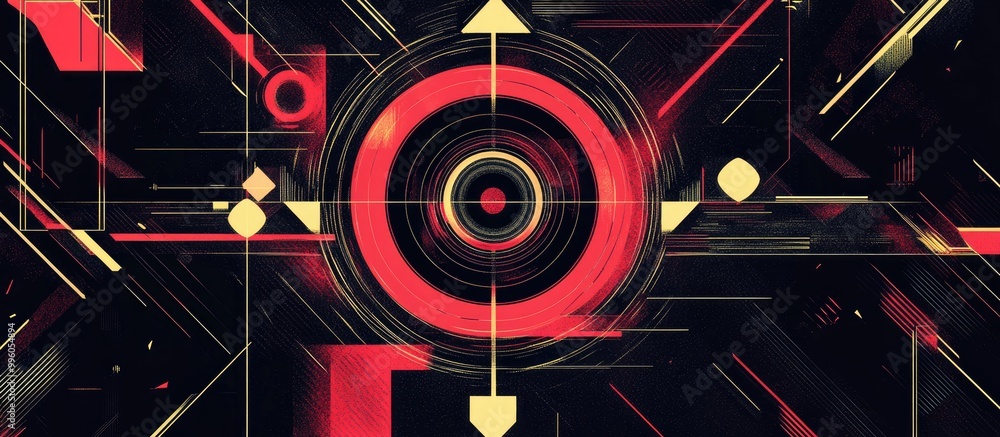 Aufkleber Abstract geometric design featuring a radial and concentric element
