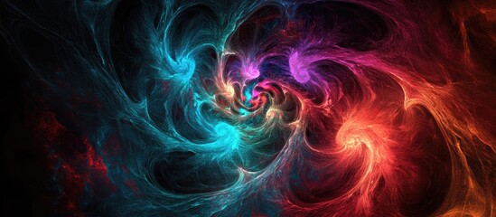 Obraz premium A swirling fractal design on a dark background