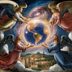 An artwork inspired by the great masters of the Renaissance, blending classical elegance with a contemporary twist.