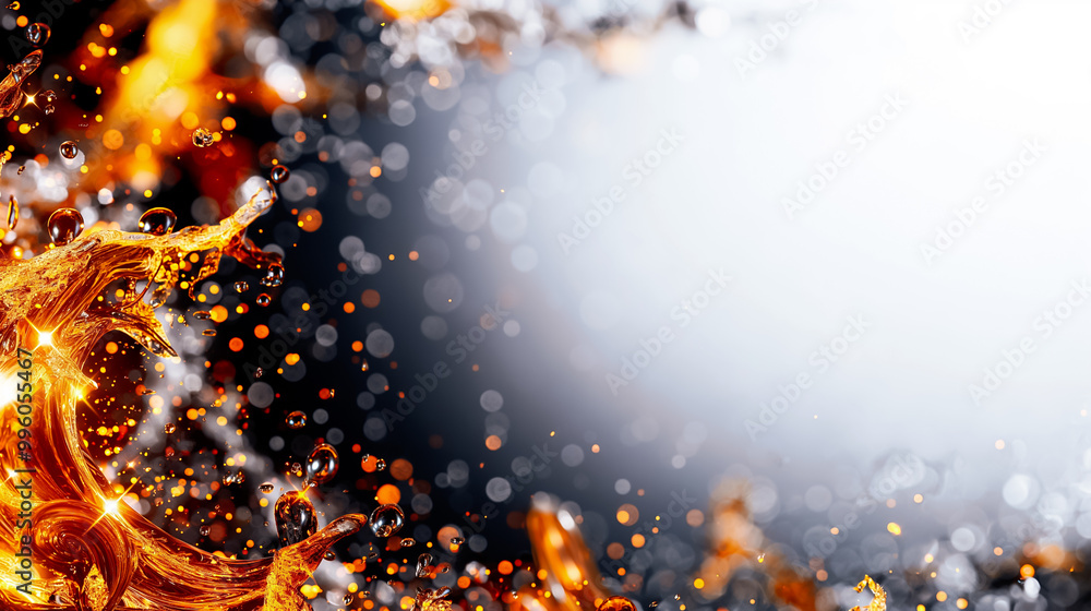 Aufkleber this vibrant abstract wallpaper showcases swirling orange flames intertwined with sparkling water dr