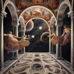 An artwork inspired by the great masters of the Renaissance, blending classical elegance with a contemporary twist.