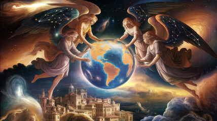 An artwork inspired by the great masters of the Renaissance, blending classical elegance with a contemporary twist.