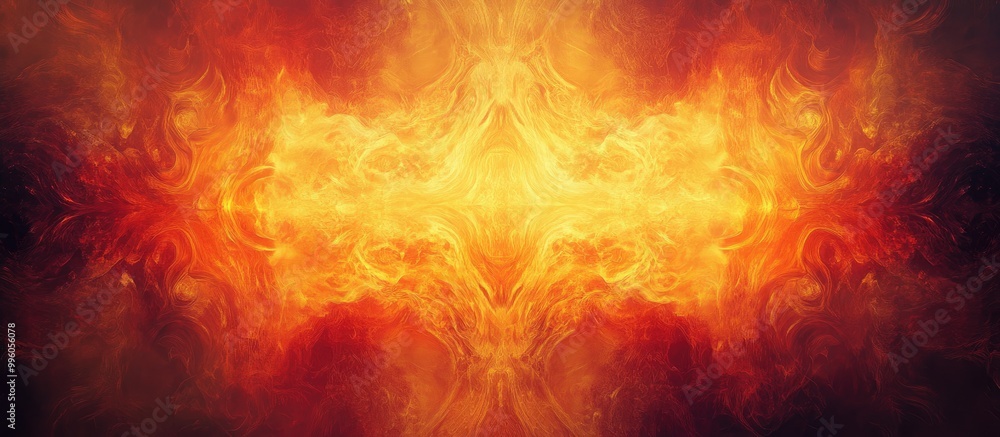 Poster symmetrical background featuring fiery texture effect