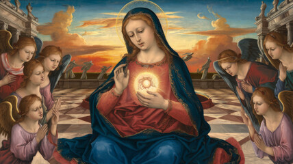 An artwork inspired by the great masters of the Renaissance, blending classical elegance with a contemporary twist.