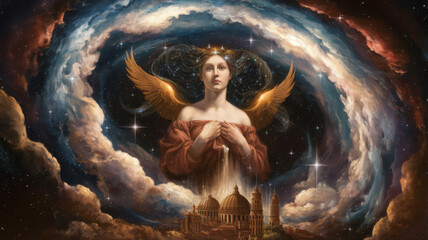 An artwork inspired by the great masters of the Renaissance, blending classical elegance with a contemporary twist.