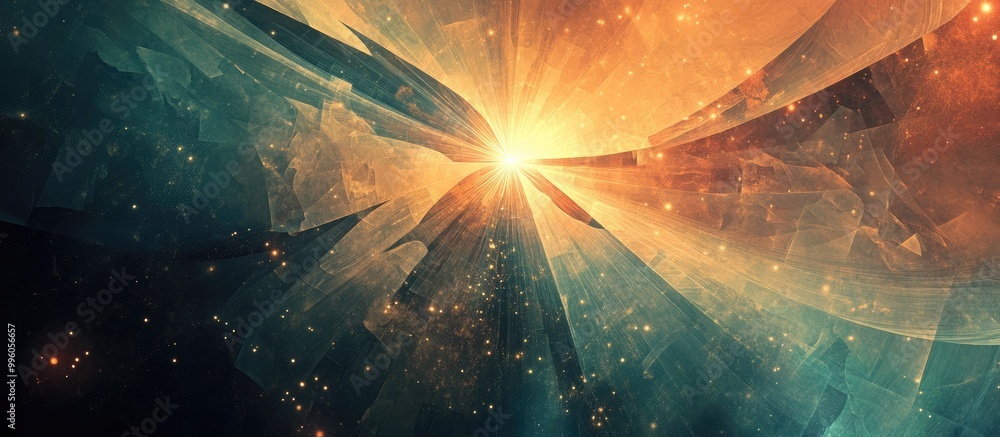 Poster a surreal abstract image depicting the geometry of space featuring a mysterious star