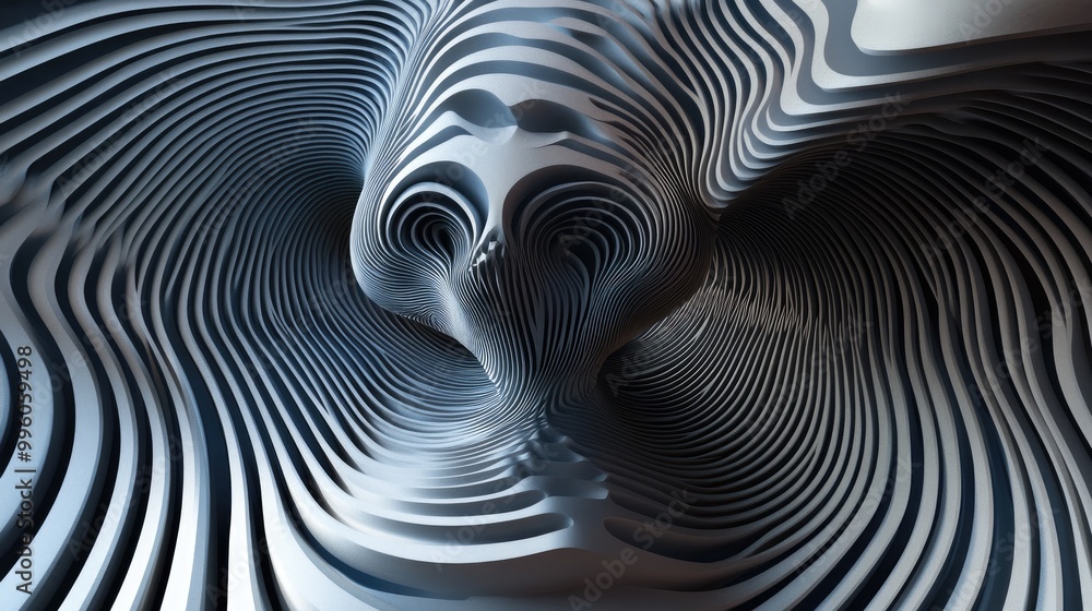 Aufkleber unreal figure 3d abstract optical illusion 2d image