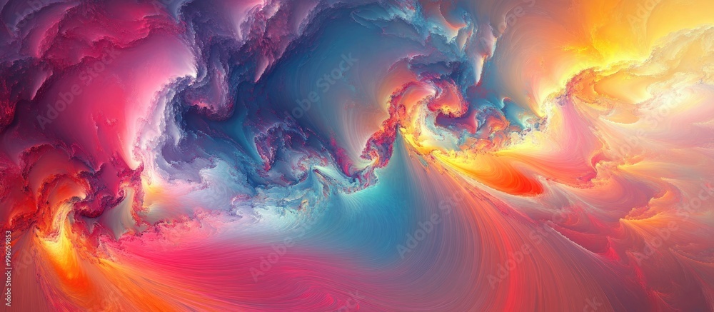 Poster A vibrant surreal abstract background image bursting with color