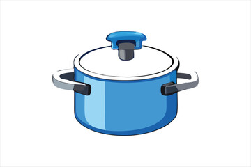 Modern Pressure cooker vector art illustration 