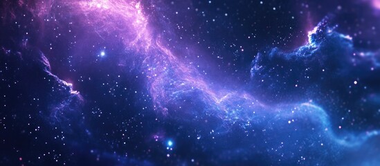 Abstract illustration featuring a cosmic background reminiscent of a galaxy in space