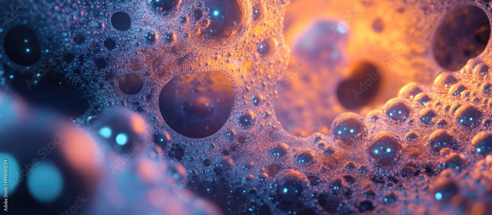 Poster fractal composition featuring metaballs in an abstract design