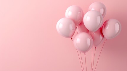 A bunch of pink balloons on a pink background.