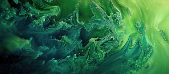 The incorporation of green as an abstract background in artwork can express multiple meanings and stimulate diverse emotional reactions