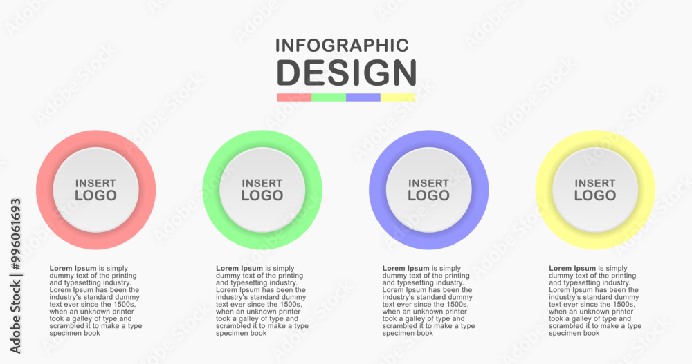 Poster blank round label pattern presentation template