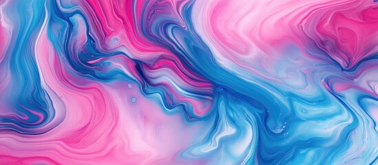 Abstract digital liquid marble effect featuring swirling textures in vibrant neon pink and blue colors ideal for product surface design backdrops