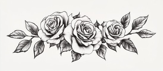 Rose Tattoo Artwork Hand drawn illustration on paper