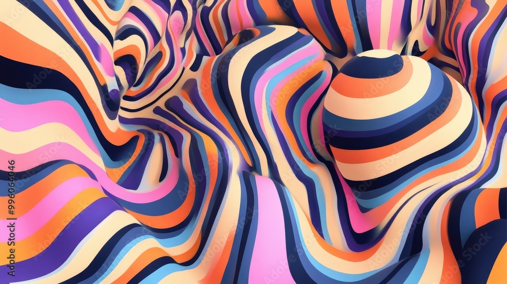 Aufkleber improbable shape 3d abstract visual illusion 2d graphic